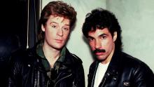 Portrait of American musicians Darryl Hall (left) and John Oates at the Whitehall Hotel, Chicago, Illinois, November 5, 1981. (Photo by Paul Natkin/Getty Images)