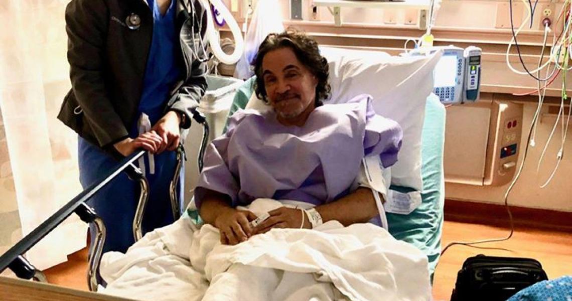 John Oates in the hopital post gall bladder surgery
