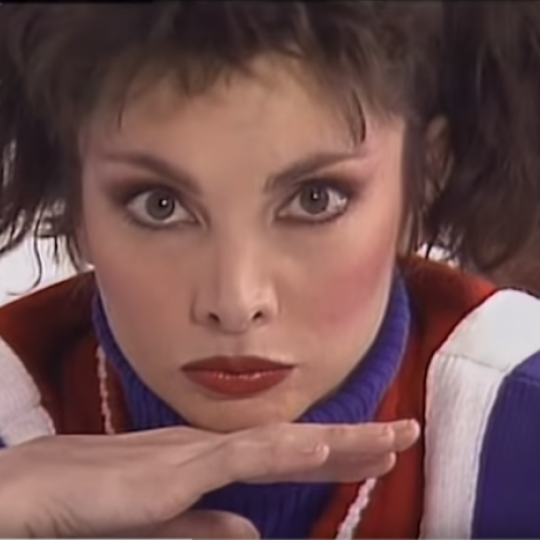 Toni Basil in the "Mickey" video