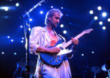  English guitarist, songwriter, and singer who co-founded the rock band Genesis, Mike Rutherford performs onstage at the Joe Louis Arena during the first show of the band's Invisible Touch Tour, on September 18, 1986, in Detroit, Michigan. (Photo by Ross Marino/Getty Images)