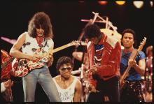 Eddie Van Halen and Michael Jackson in 1984