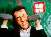 Peter Gabriel in the "Sledgehammer" video