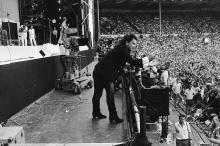 U2 performing at Live Aid in 1985