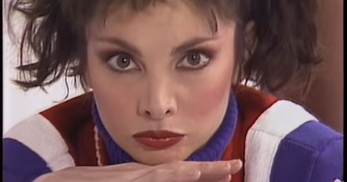Toni Basil in the "Mickey" video.