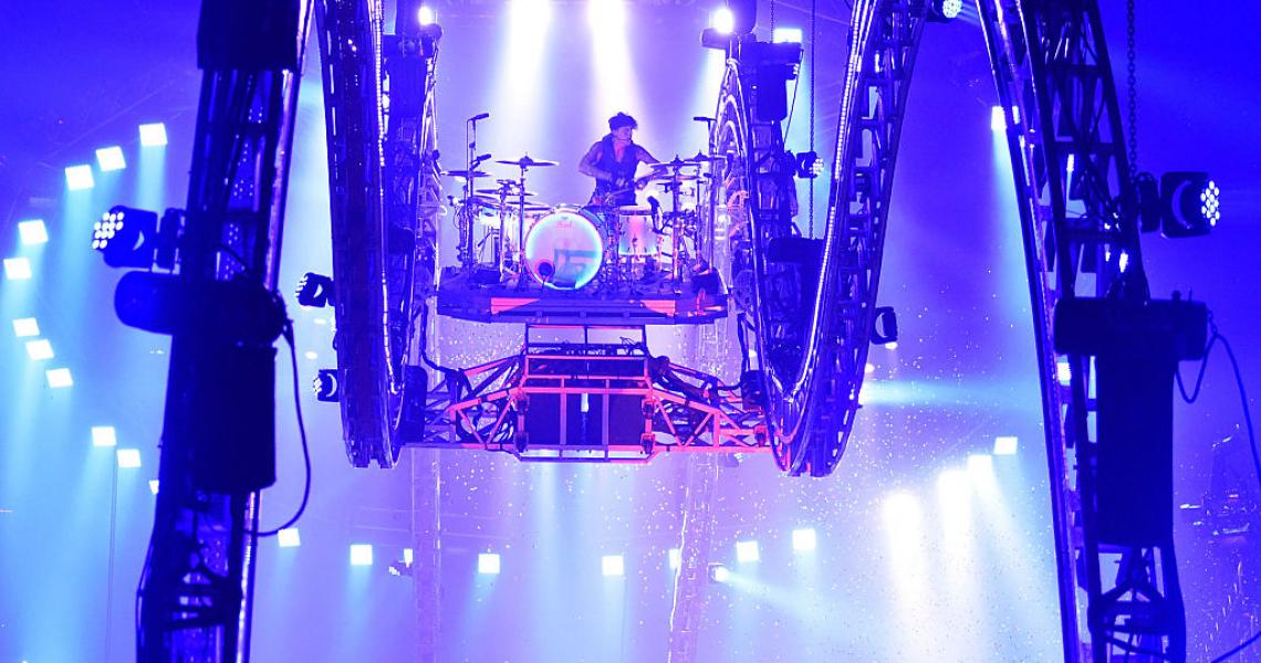 Tommy Lee of Motley Crue performs at Madison Square Garden on October 28, 2014 in New York City. 