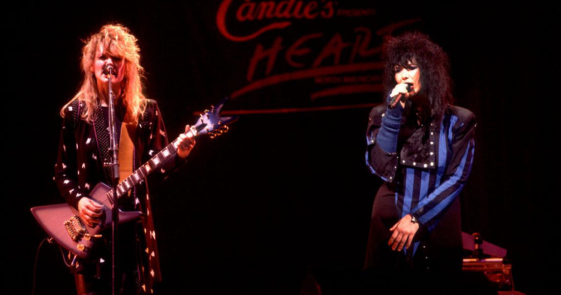 Ann and Nancy Wilson of Heart performing at the Holiday Star Theater in Merrillville, Indiana, February 7, 1984. (Photo by Paul Natkin/Getty Images)
