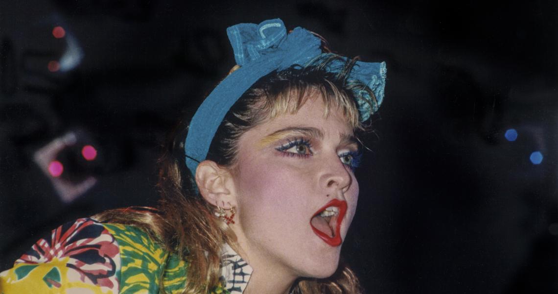Madonna on stage for her 1985 Virgin Tour. (Photo by Mark Downey Lucid Images/Corbis via Getty Images)