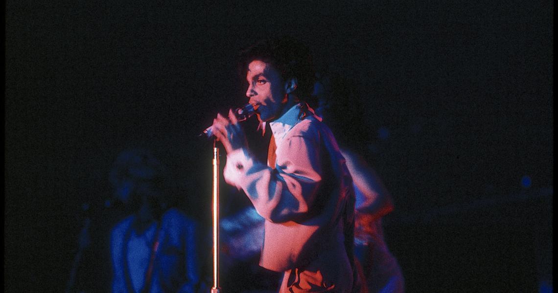Prince performing in 1987