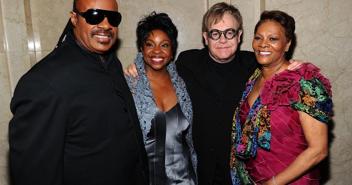 Stevie Wonder, Gladys Knight, Elton John and Dionne Warwick in 2011