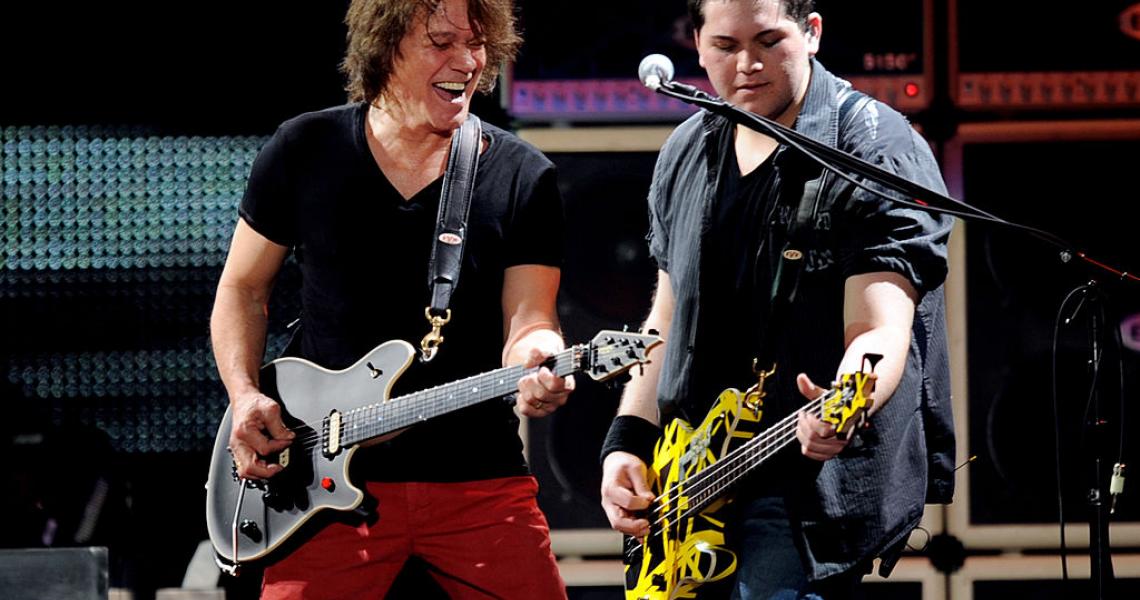 Eddie and Wolfgang Van Halen in 2012